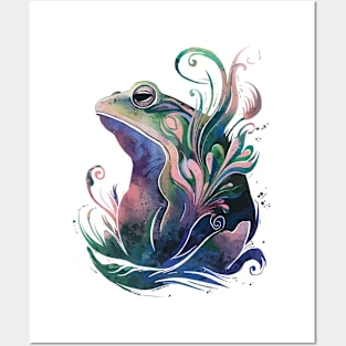 Watercolor Frog Portrait Posters and Art
